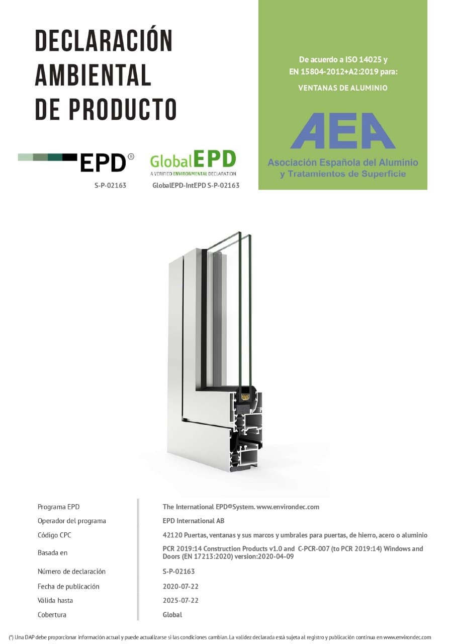 Disponible la DAP de Ventanas de AEA