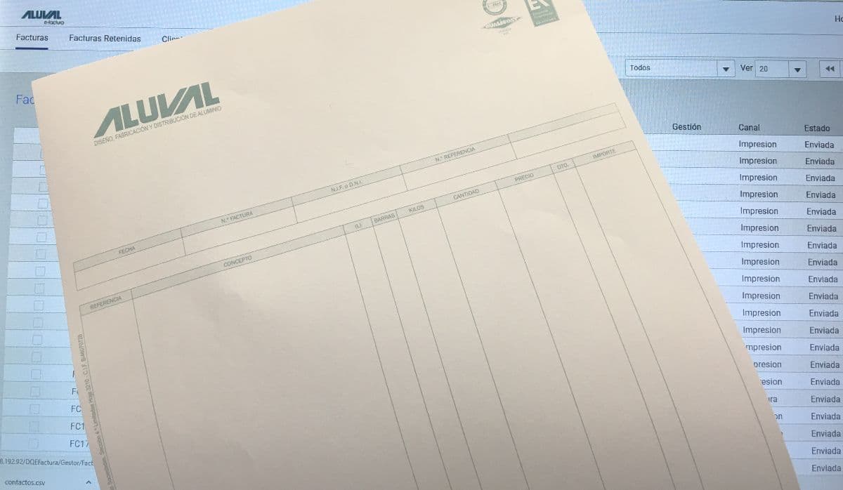 ALUVAL INTRODUCE LA E-FACTURA
